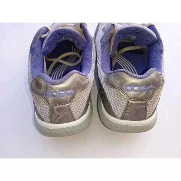 Abeo Womens Aubrey Rocs Walking Shoes White Purple Textile Lace Up Toning 6.5M - Picture 2 of 10
